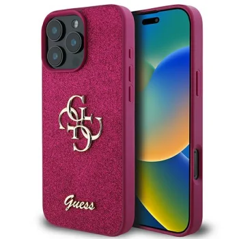 Guess Glitter Script Big 4G Case for iPhone 16 Pro - Purple