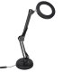 Adjustable LED Magnifying Desk Lamp with Swing Arm, Clamp and Base, Black