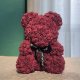 Rose Teddy Bear with Heart and LED Lights 25 cm, Red