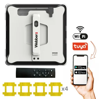 WEBBER window cleaning robot with app & remote, 3000 Pa suction, 90 ml tank