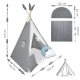 Nukido Nk-406 Kids Teepee Tent, Grey