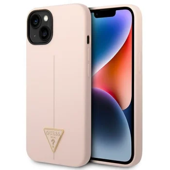 Guess Silicone Triangle Case for iPhone 14 Plus Pink