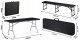 Plonos Black Folding Garden Outdoor Catering Furniture Set: Table 180 cm + 2 Benches