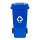 120L Wheelie Bin for Paper Recycling with Rubber Wheels, Blue