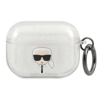 Karl Lagerfeld Karl's Head AirPods Pro Case Silver