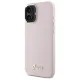 Guess iPhone 16 Plus Case Silicone Script Metal Logo & Frame, Pink