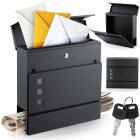 Humberg Wall-Mounted Mailbox with Newspaper Holder HM-863, 37x37x10.5 cm, Anthracite