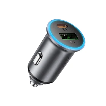 Acefast B15 65W USB-A + USB-C Car Charger, Gray