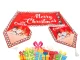 Christmas Table Runner with Snowman, 205x35 cm, Red
