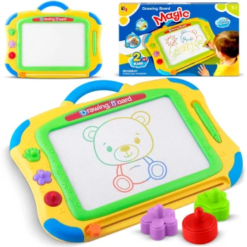 Ricokids Magnetic Drawing Board for Kids, Yellow