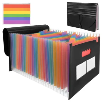 Maaleo A4 Document Folder with 24 Compartments, Black