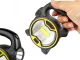 Powerful COB LED workshop flashlight with halogen lamp, yellow
