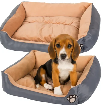Pet Bed for Dogs and Cats, Size S, 52x47cm, Grey