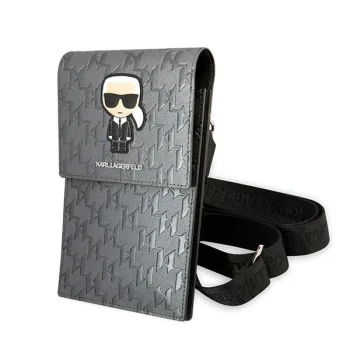 Karl Lagerfeld Ikonik Karl Monogram Patch Phone Bag - Silver