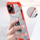 Crystal Ring Case Rugged Armor Cover for iPhone 13 Pro Max with Kickstand, Red