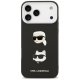 Чехол Karl Lagerfeld FW Grained Karl & Choupette Heads Pins & Logo для iPhone 17 Pro Max — черный