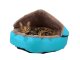 Soft pet house bed for cat or dog with removable roof, blue