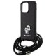 Karl Lagerfeld iPhone 15 Pro Max vāciņš Crossbody Saffiano Metal Pin, melns