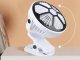 Desk fan standing clip-on with light 3 modes rechargeable