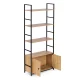 Industrial Bookshelf with Cabinet 4-Tier Loft Style Shelving Unit ModernHome