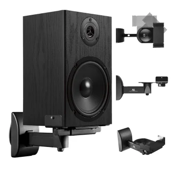 Maclean MC-917 Speaker Wall Mounts, Set of 2, up to 15 kg, Black