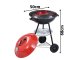 Portable Charcoal Garden Briquette Round Grill on Wheels with Lid