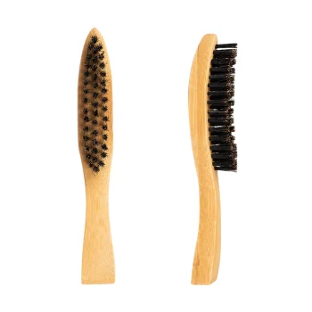 Beard Brush H-64 with Boar Bristles and Wood Handle