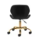 4Rico QS-06G Cosmetic Stool with Backrest, Black/Gold