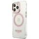 Apple iPhone 13 Pro 6.1\'\' Guess Metal Outline Magsafe Case Cover, Pink