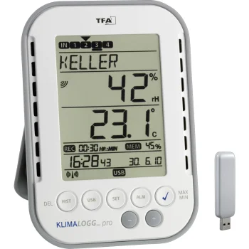 Tfa 30.3039.IT Hygrologg Pro Thermo-Hygrometer, White