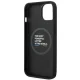 BMW iPhone 14 Case Leather Stamp Tricolor MagSafe, Black