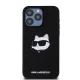 Karl Lagerfeld iPhone 15 Pro Case Silicone Choupette Head MagSafe, Black