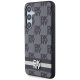 DKNY Samsung Galaxy S24+ Case Leather Checkered Mono Pattern, Black