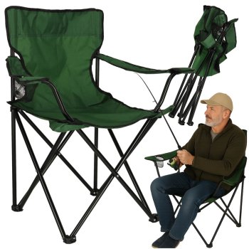 Folding Camping Chair LUARO for Fishing and Outdoors, Green