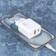 Dudao A27TCEU PD 30W GaN USB-A USB-C Wall Charger with USB-C Cable - White