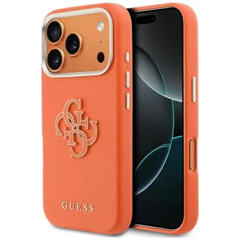 Guess FW Resin Logo Phone Case Cover iPhone 17 Pro - orange