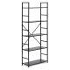 ModernHome Industrial 5-Tier Shelving Unit with Wooden Shelves, Black