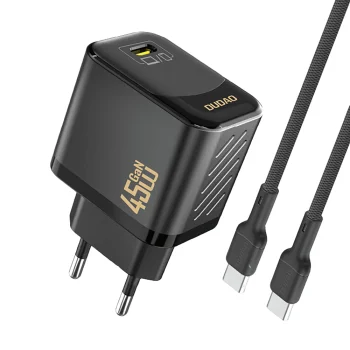 Dudao A28C 45W GaN Wall Charger with USB-C Cable - Black
