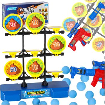 Target Shooting Game Set with Toy Gun and 12 Soft Foam Balls