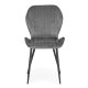 Set of 4 Modern Upholstered Dining Chairs ModernHome Velvet Accent, Grey
