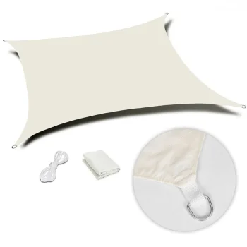 Multigarden 19196B BEIGE Square Sun Shade Sail 5x5 m, Beige