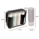 Trizand 25760 Travel Toiletry Bag with Bottles, Transparent/Black