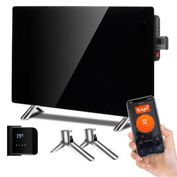 Maclean MCE536 Glass Infrared Heater, 600W, WiFi, Black