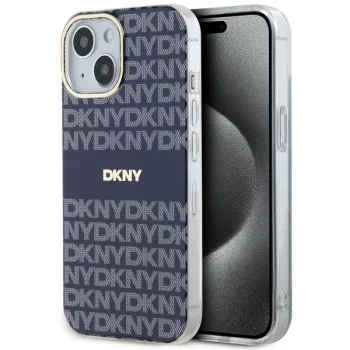DKNY iPhone 15 Case IML Mono & Stripe MagSafe, Blue