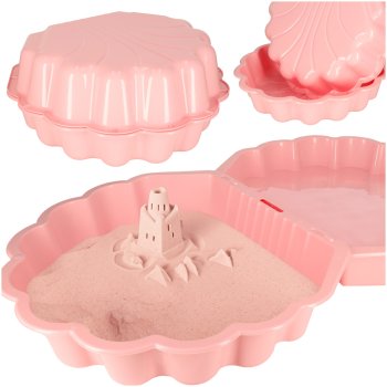 2-in-1 Shell Sandpit and Pool Twins 174x79x20cm, pink