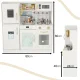 Kids Wooden Play Kitchen with LED Light and Accessories, 80 cm, White