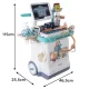 Kids Doctor Trolley Playset with EKG and Light & Sound Effects, 26 Pcs, White-Blue-Grey