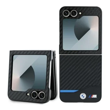 BMW Carbon Blue Line Case for Samsung Galaxy Z Flip 6 Black