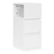 ModernHome LED Nightstand with 2 Drawers and Open Shelf, White
