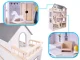 Wooden Play Dollhouse with Furniture, 80cm